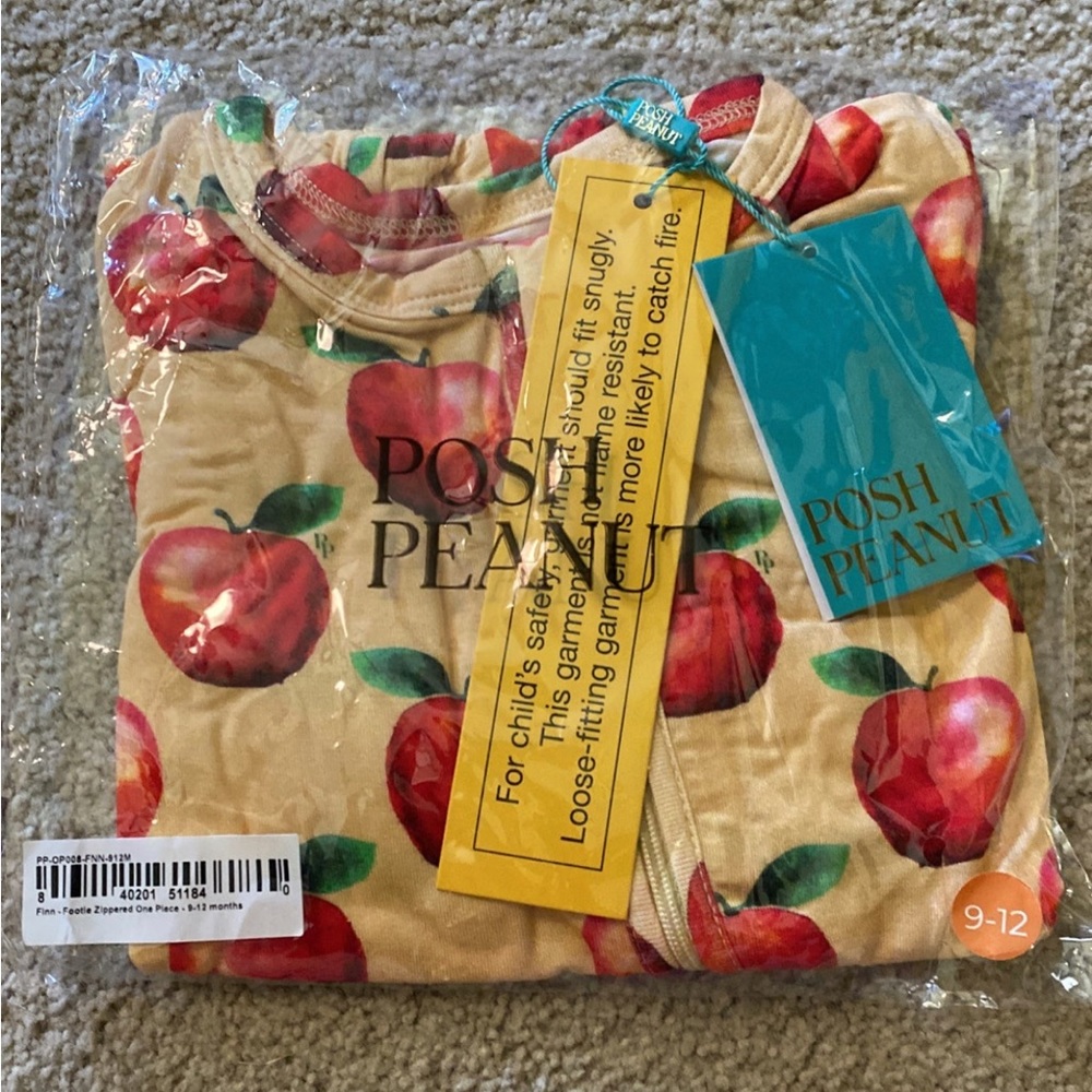 NWT Posh Peanut zippered footie in Finn 9-12mo